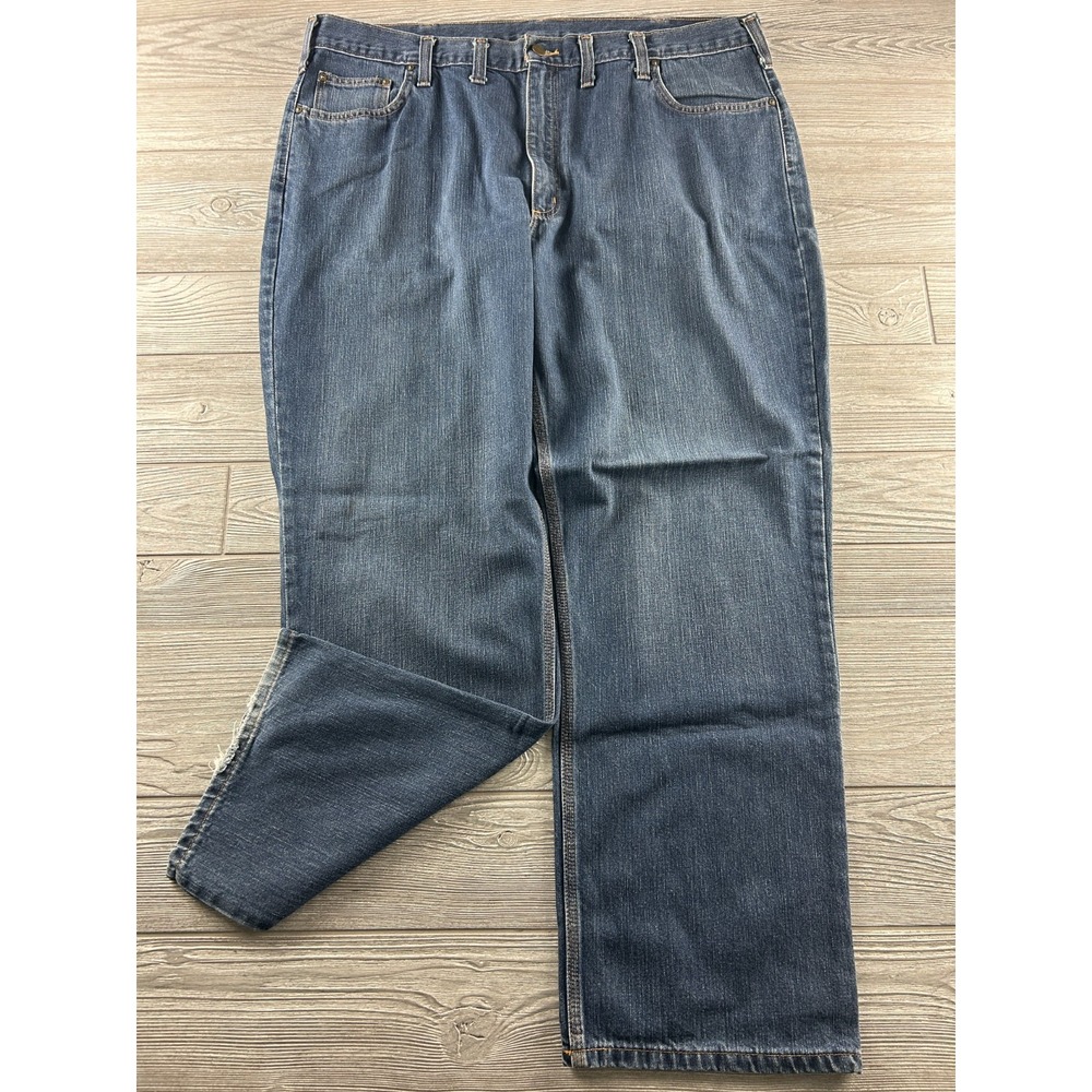 Carhartt Jeans Mens 44X32 Blue Denim Relaxed Fit Holter Straight 101483-968